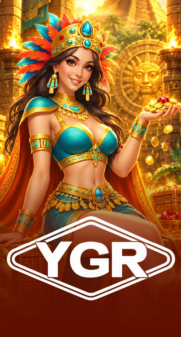 YGR Aztec queen slot character illustration